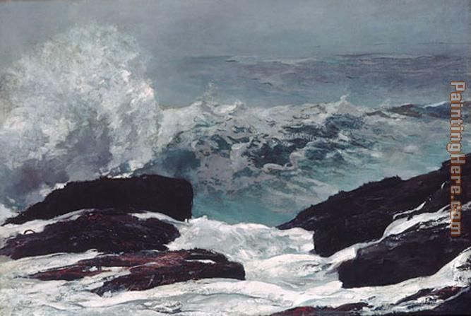 Maine Coast painting - Winslow Homer Maine Coast art painting